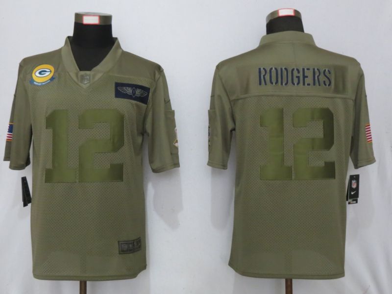 Men Green Bay Packers #12 Rodgers Nike Camo 2019 Salute to Service Limited NFL Jerseys->green bay packers->NFL Jersey